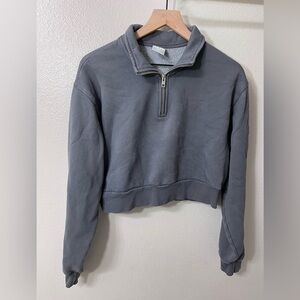 TNA Gray Quarter-Zip Sweatshirt